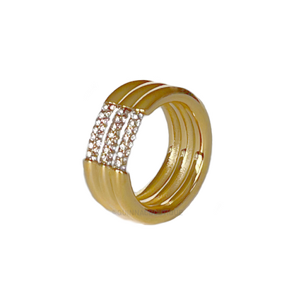 Glamour ringur við 3A zirkonia - 18k forgylt