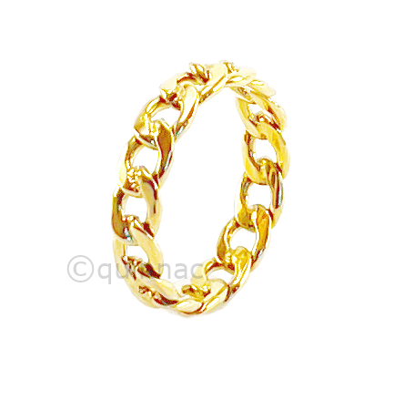 Cuban chain ringur - 18k forgylt