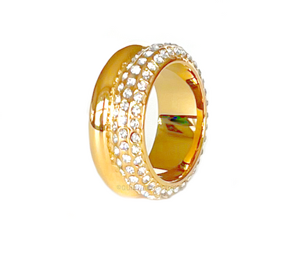 Glamour ringur við 3A zirkonia - 18k forgylt