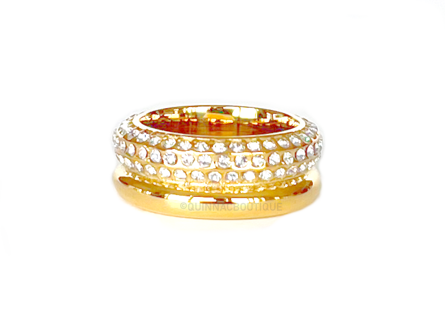 Glamour ringur við 3A zirkonia - 18k forgylt