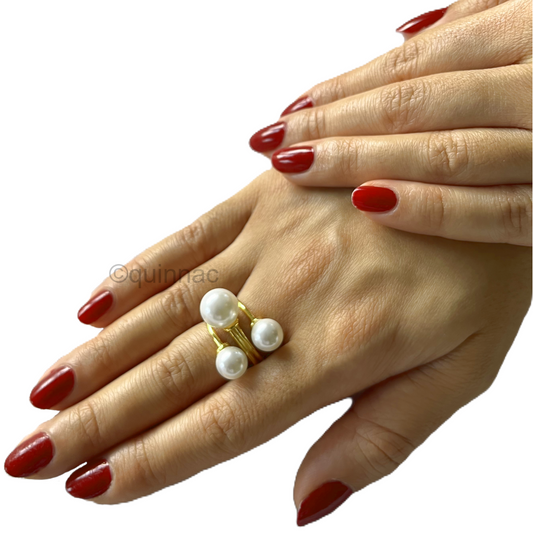 Luna Pearl Ball Ring