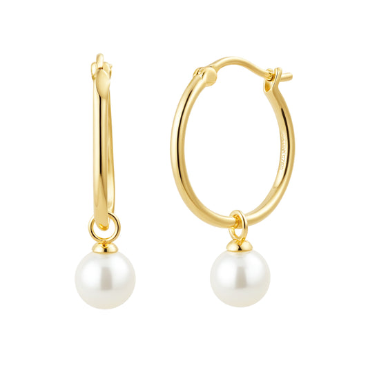 Perla Hoop Earrings with Shell Pearl